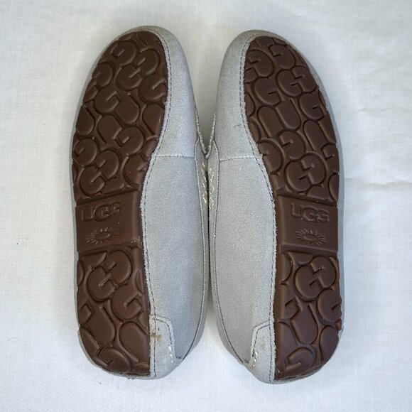 UGG Ansley Light Grey Suede Water Resistant Slipper - Picture 9 of 10